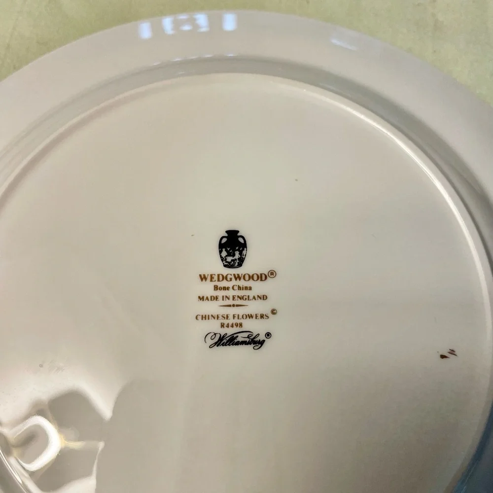 Wedgwood Bone China Salad Plate(s), 8 3/8”, Chinese Flowers, Williamsburg Style